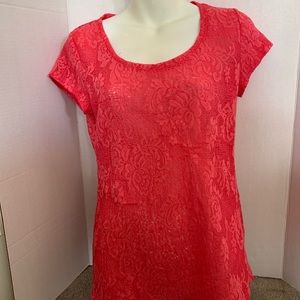Ann Taylor short sleeve lace top